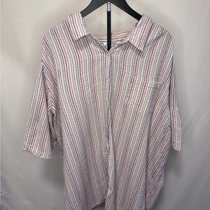 Lightweight Pink Striped Button-Down Shirt